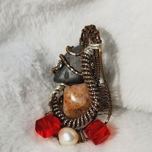 Beautiful rose quartz wire wrapped pendant